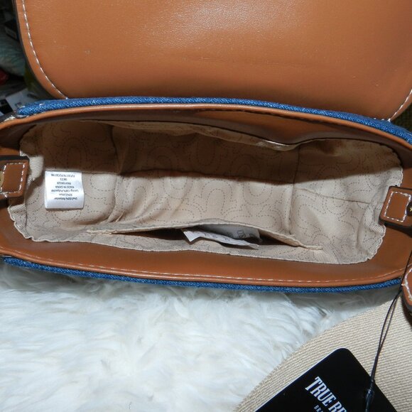 True Religion Crossbody Mini Flap Adjustable Strap Bag Blue Denim 🆕FAST😮💨⚡🚚 - Picture 11 of 15